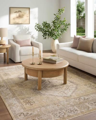 Hauteloom Cgasfi Hallway, Kitchen Runner Rug - Bohemian Medallion Vintage Transitional - Taupe, Brown, Ivory - 2'6" x 7'3" - color: Taupe, Medium Brown, Ivory / Cyrene, size: 2'6" x 7'3" (Runner)