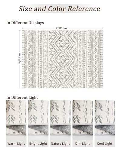 Miukiki 5x7 Washable Area Rug for Living Room, Soft Non Slip Rug Grey - color: Grey, size: 5' x 7' (Rectangular)