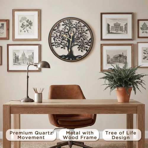 Micasso Large Wall Clocks Decorative: 24 Inch Tree of Life Battery Operated - color: Large Tree, size: 24 Inch