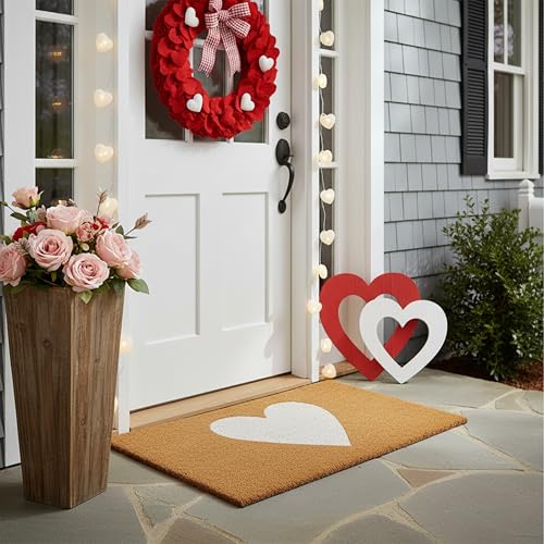 Calloway Mills Madison Heart Doormat (White, 24" x 36") - color: White, size: 2' x 3' (Rectangular)