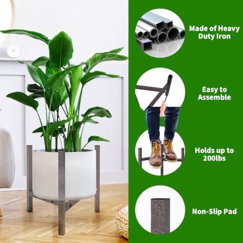 Airpark Adjustable Metal Plant Stand Dark Brown Color with Modern Design - color: Coffee Brown