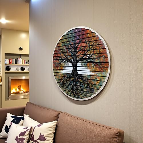 Tree Of Life, Carved Wood Wall Art, 3D Wall Decor, Home Decor, Housewarming Gift, Wall Hangings, Round Wall Art, Wooden Wall Decor,Home Art, Home Decor - color: Harmony, size: 20"L x 20"W