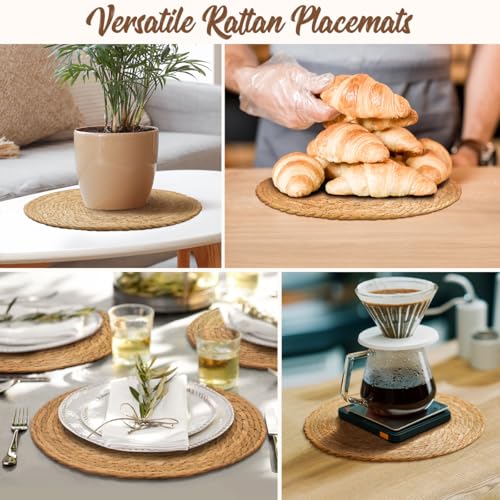 BAVIFY 13.8" Round Woven Placemats Set of 10, Table Mats for Dining Table - size: 13.8 Inch Set of 10