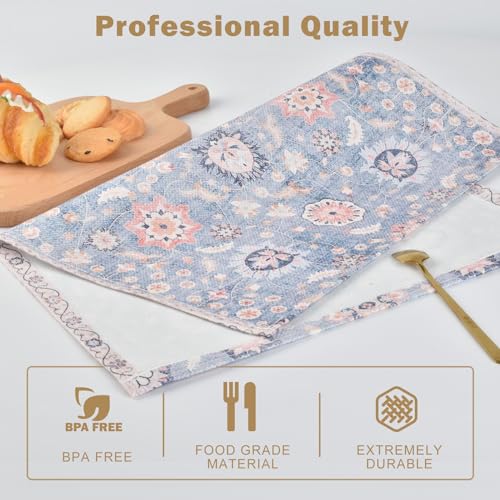 Snycler Table Runner Boho Table Runners Vintage Elegant Farmhouse Table Center Linen Decor for Home Dining Party Entrance (12x18 Inch,Set of 4) Blue - color: Blue, size: 12" x 18"
