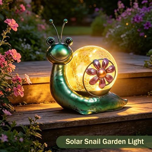MUMTOP Solar Lights Snail Figure Outdoor Garden Decor Waterproof Lamp