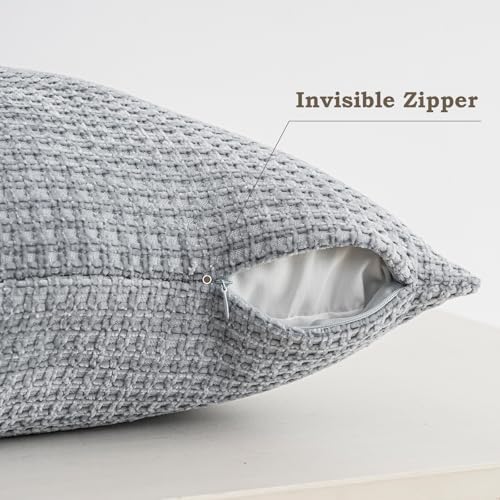 Pack of 4 Throw Pillow Covers 12x20” Boho Cushion Covers for Living Room - color: Light Gray, size: 20" x 12" (Pack of 4)