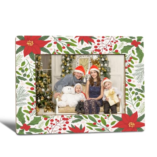 Christmas Floral Picture Frame, Family Friends Photo Frame 4x6 - color: christmas floral