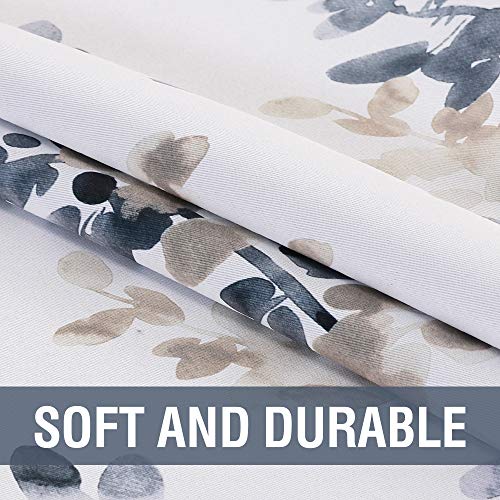 H.VERSAILTEX Valance for Kitchen Windows/Bathroom/Living Room/Bedroom Blackout Window Valance Thermal Insulated Rod Pocket Valance Curtains, 52" W x 18" L, 1 Panel, Bluestone and Taupe - color: Stoneblue/Taupe