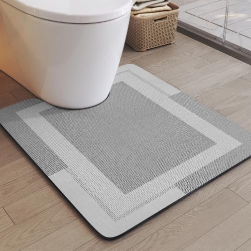 YDKGL Toilet Rugs U Shaped Non Slip Bath Mat Toilet Mats for Bathroom - color: A- Light Gray, size: 20" x 24" (U-shape)