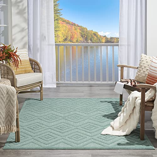 Nourison Home Versatile Aqua Teal 4' x 6' Area Rug - Easy Clean, Non Shedding, Bed Room, Living Room, Dining Room, Kitchen (4' x 6') - color: Aqua Teal, size: 4' x 6' (Rectangular)