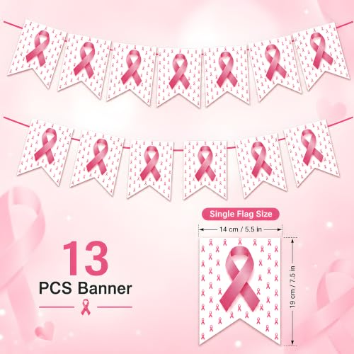 Breast Cancer Decorations - Pink Ribbon Breast Cancer Awareness Banner - color: Pink