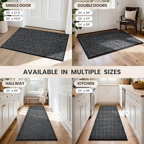 PURRUGS Hallway Runner Rug, 24" x 59", Heathered Charcoal - color: Heathered Charcoal, size: 24" X 59" (Runner)