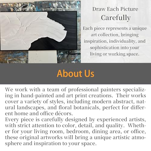 Black and White Abstract Wall Art Textured Oil Paintings 39x79 Inch - color: black, size: 39"L x 79"W