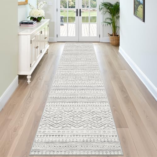 Miukiki 2x12 Runner Rug for Living Room Washable Non Slip Hallway Rug Grey - color: Grey, size: 2' x 12' (Runner)