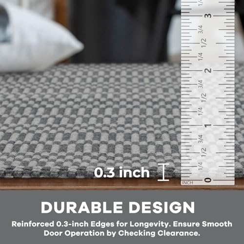 KOZYFLY 2x5 Runner Rug, Washable Non Slip Woven Kitchen Hallway Rug, Grey - color: Charcoal Grey/Dark Grey, size: 2' x 5' (Rectangular)