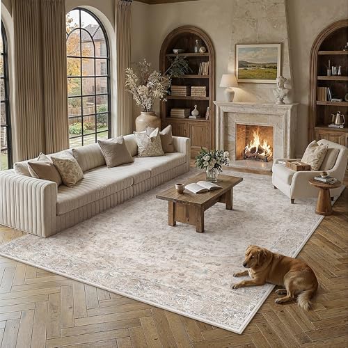 HUGEAR Beige Area Rugs 8x10 Washable Rug Indoor Carpet - color: Multi Beige, size: 8' x 10' (Rectangular)