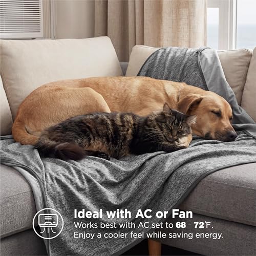 Bedsure Silky Soft Cooling Blanket for Hot Sleepers, Throw XL, Dark Grey - color: 01- Dark Grey, size: Throw Xl (50" X 70")