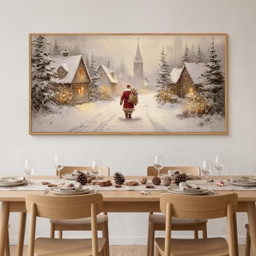 Large Christmas Santa Claus Framed Canvas Wall Art Set-40"x20"x1 - color: Christmas Santa Claus Wall Art, size: 40"L x 20"W