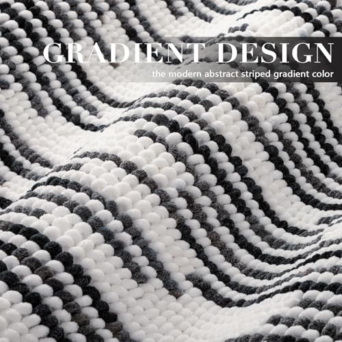 BSICPRO Bathroom Rugs Sets 2 Piece, Modern Bath Mat 20"x32"+16"x24", Black - color: Black and White, size: 20" x 32" Plus 16" x 24"