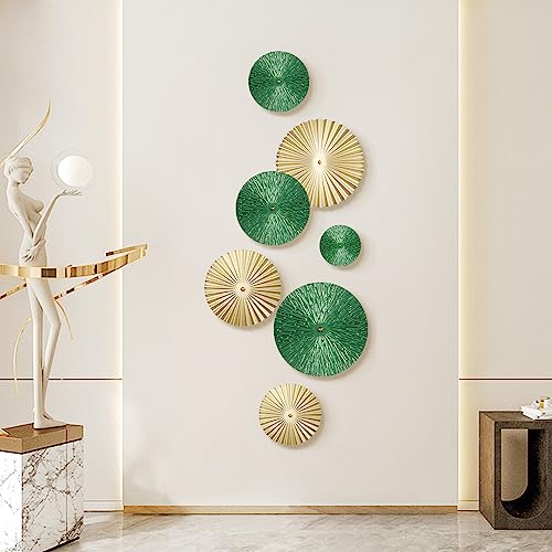 TEIPAI Emerald Green and Gold Wall Decor for Bedroom, 7PCS Metal Wall Art - color: Green and Gold