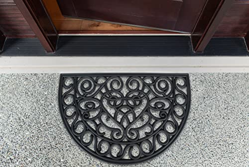 DII High Traffic All-Weather Rubber Doormat, 18x30, Iron Heart - color: Iron Heart, size: 1'6" x 2'6" (Rectangular)