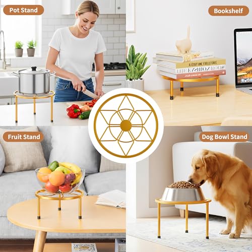 5 Pack Outdoors Plant Holders Gold Plant Risers Indoor(GoldDiamond) - color: GoldDiamond