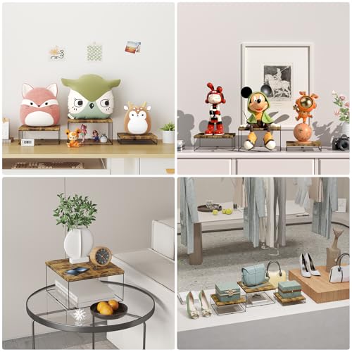 ELITEROO Buffet Risers, 3 Pack Wood Risers Display Stand, Square Food Riser - size: 9"x10"x11"