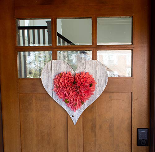 BARNWOODUSA Wooden Heart Wall Decor – 18” Wooden Hearts Decor in Rustic Han - color: White Wash, size: 18"L x 18"W
