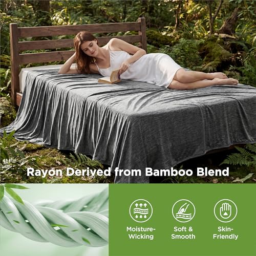 Bedsure Silky Soft Cooling Blanket Full Size, 80"x90", Dark Grey - color: 01- Dark Grey, size: Full (80" X 90")