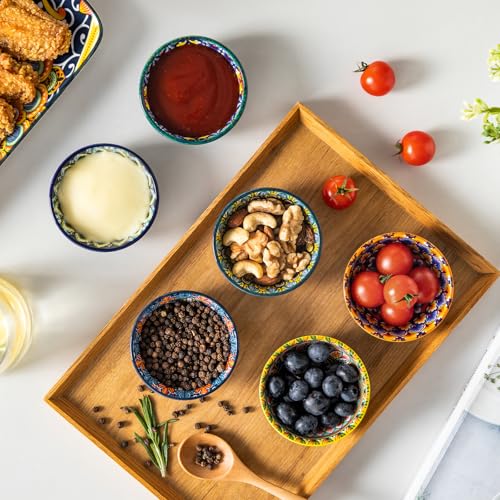 vancasso SIMI 2.7 Oz Ceramic Dipping Bowls Set of 6, Bohemian Sauce Bowls