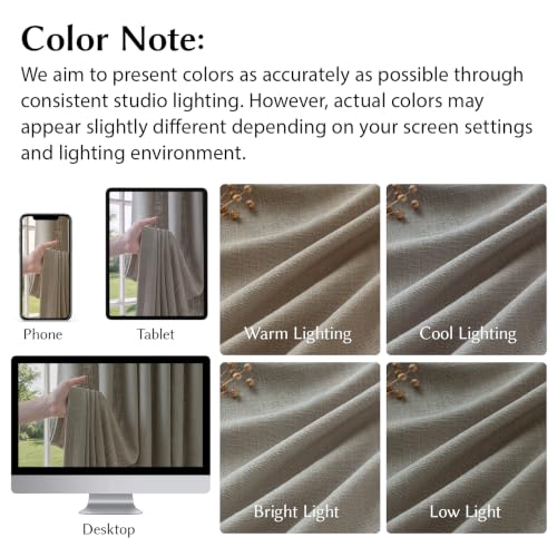Semi Sheer Pinch Pleated Linen Curtains for Living Room 84 Inches, Taupe - color: Taupe, size: 40"W x 84"L (Pack of 2)