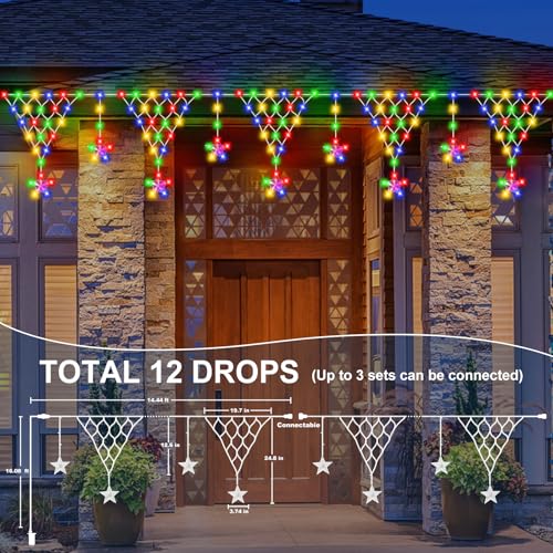 Outdoor Christmas Lights, Christmas Decorations, 13.8FT 218 LED 8 Modes String Light, Plug-in LED Fairy Light for Wedding, Party, Indoor, Christmas Decoration - Multicolored - color: Multicolor
