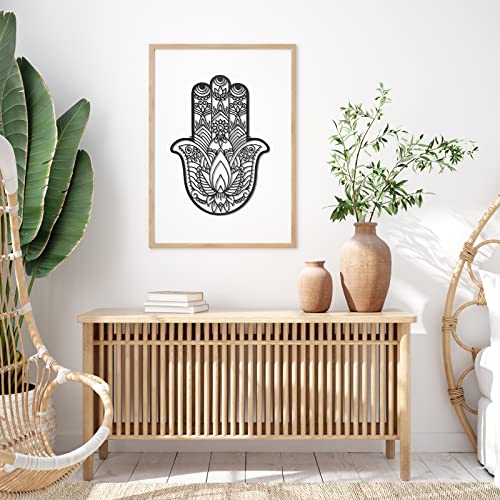 Lounsweer Hamsa Hand Wall Decor Geometric Meditation Decor Sacred Geometric Walling Boho Spiritual Art for Bedroom Yoga Room Minimalist Aesthetic Ornament Ideal Housewarming Gift
