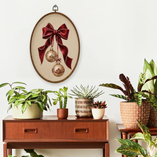 WULQYING Red Bows Christmas Bell Oval Wall Art Decor Print Home 8.6x11.4 - color: Color13