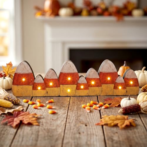 Yousoontic Fall Halloween Decor, Light up Candy Corn Table Centerpieces - style: Candy Corn