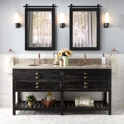 PAIHOME Black Farmhouse Bathroom Vanity Mirror 24" x 36" - color: Black, size: 36"L x 24"W