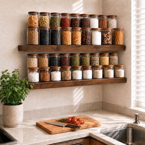 RICHER HOUSE 12 Inch Deep Floating Shelves, 36 Inch Long Wall Shelf, Brown - color: Brown, size: 36in