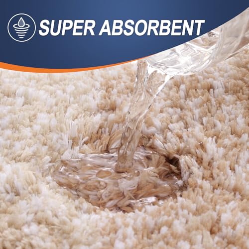 OLANLY Luxury Toilet Rugs U-Shaped 24x20, Soft Absorbent Microfiber Mat - color: Beige, size: 24" X 20" Contour Rug