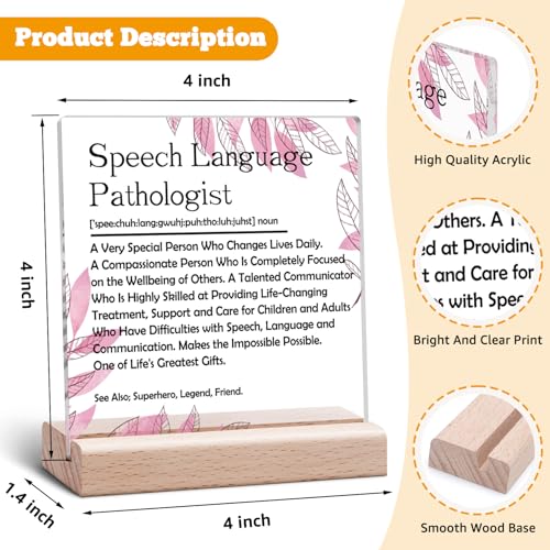 Appreciation Gifts for Speech Therapist Office Desk Sign Speech Language Pathologist Decorative SLP Gift Birthday Graduation Retirement Gift for Speeches Language Pathologist Therapist SLP Student - color: Speech Therapist