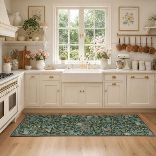 Deerly Hallway Runner Rug 2x6, Washable Kitchen Rug Non Slip, Forest Green - color: Green, size: 2'x6'