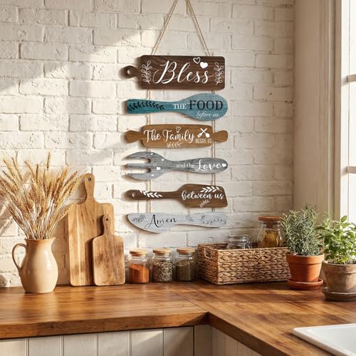 Wall Art Decor, Wooden, for Kitchen Dining Room, Farmhouse Rustic - style: Kitchen