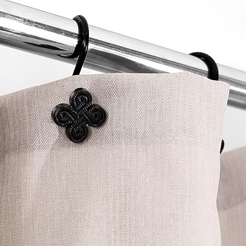 Matte Black Shower Curtain Hooks: Rust Proof Metal Curtain Rings, 12Pcs - color: Matte Black