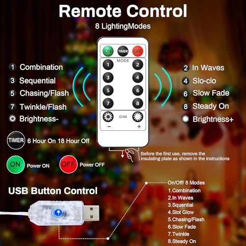 50LED Fairy Lights USB & Battery Powered, 16Ft Mutilcolor Fairy String Lights with 8 Modes & Timer, Cuttable Copper Wire Waterproof Twinkle Light Indoor Outdoor for Bedroom Wedding Christmas Decor - color: Mutilcolor, size: 1 Pack