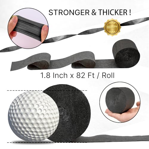 PartyWoo Black Crepe Paper Streamers 4pcs 328 FT Black Streamers - color: Black-9106