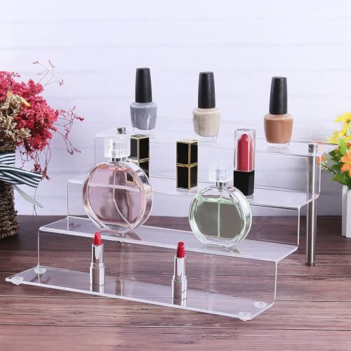 CECOLIC Acrylic Display Stand Riser Clear Small Acrylic Decorator Stand Shelf for Figures Pops, Jewelry, Cupcake, Dessert - 2 Sets - size: 5x5x6''