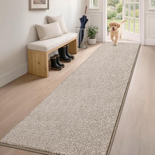 PURRUGS Hallway Runner Rug, 24" x 84", Taupe - color: Taupe, size: 24" X 84"