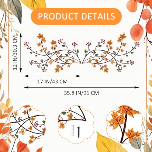 ShxTrade Metal Tree Leaf Wall Decor, Farmhouse Leaf Branch Wall Art - color: Style 2