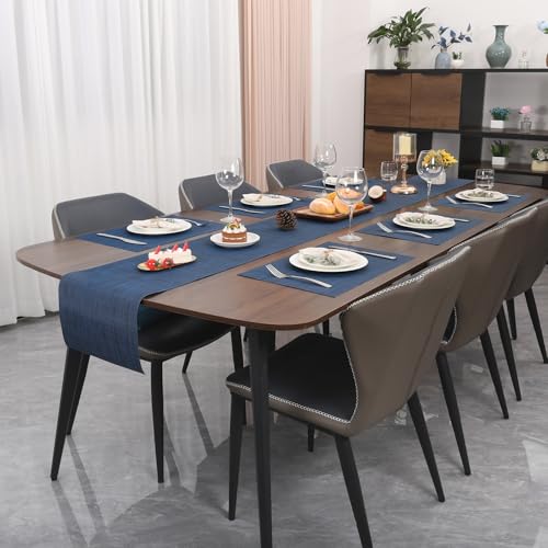 Myir JUN Placemats Set of 8 Kitchen and Dining Table Placemats - color: Dark Blue, size: Set of 8