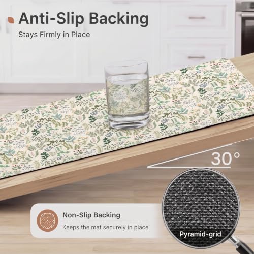 Kitchen Floor Mat 36x20in Waterproof Anti-Fatigue Kitchen Mats - color: Green Leaves and Brunches