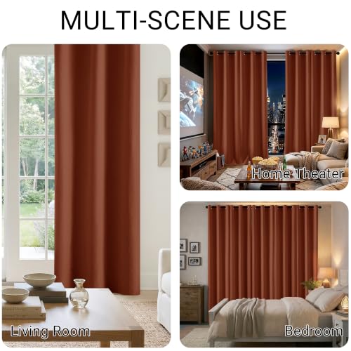 ChrisDowa Terracotta Blackout Curtains 54 Inches Long 2 Panels for Bedroom - color: Terracotta, size: 40"W x 54"L (Pack of 2)